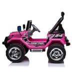 12V Power Wheels, 3 Speeds Ride On Car Truck for Child 3-8, Double Drive Electric Cars for Kids with Remote Control, LED Lights, Vehicle for Christmas Gifts to Ride on Pavement Grass Mud, Pink, Q8037
