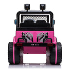 12V Power Wheels, 3 Speeds Ride On Car Truck for Child 3-8, Double Drive Electric Cars for Kids with Remote Control, LED Lights, Vehicle for Christmas Gifts to Ride on Pavement Grass Mud, Pink, Q8037