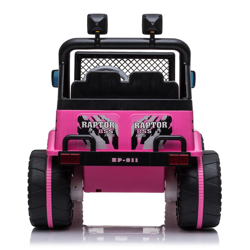 2023 Newest Electric Cars for Kids, Kids Electric Ride-On Truck, 3 Speeds Remote Control Car with LED Lights for Boys Girls Christmas Gifts to Ride on Pavement Grass Mud Gravel and Hills, Pink, Q8041