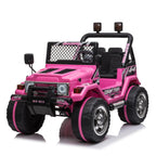 2023 Newest Electric Cars for Kids, Kids Electric Ride-On Truck, 3 Speeds Remote Control Car with LED Lights for Boys Girls Christmas Gifts to Ride on Pavement Grass Mud Gravel and Hills, Pink, Q8041