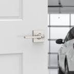 Casey Satin Nickel Keyed Entry Door Lever Featuring SmartKey Technology and Microban