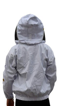 OZ ARMOUR Beekeeping Jacket Poly Cotton Heavy Duty with Fencing Veil & Round Brim Hat Beekeeper Costume (Large)
