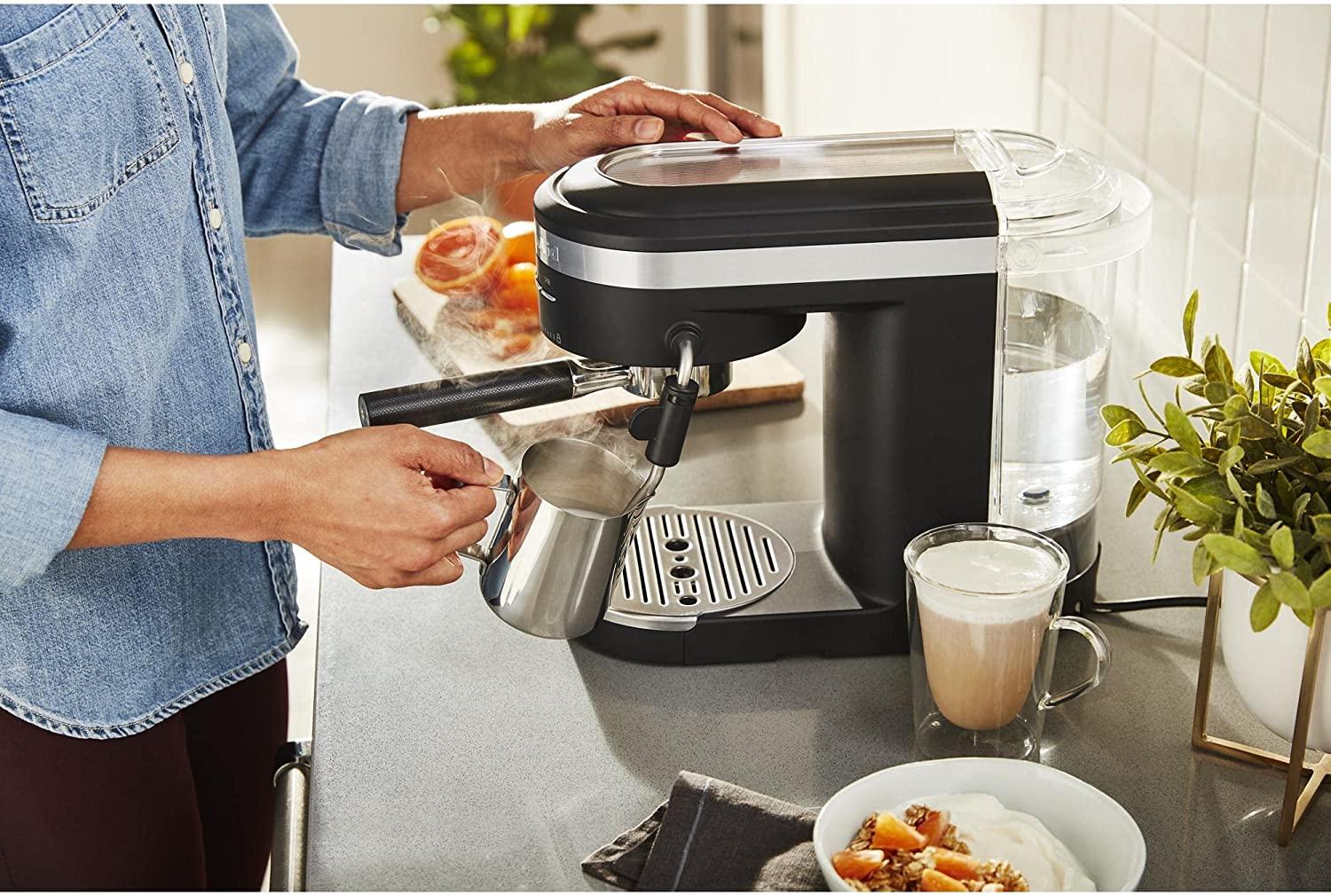 KitchenAid Automatic Milk Frother Metal Espresso, 17 oz, Onyx Black