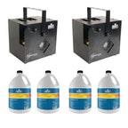 Chauvet DJ Hurricane Haze/Smoke/Fog Machine (2 Pack) & FGH Fog Fluid (4 Pack)
