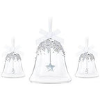 Swarovski Annual Edition 2016 Christmas Bell Ornament, 3-Piece Set