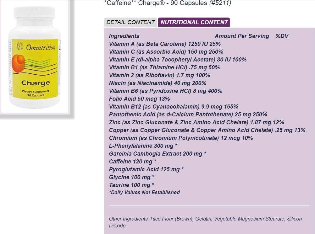 Omni Drops with Vitamin B12, Nite Lite, Fiber N Mor, Omni 4 with Glucosamine, Charge Capsules with Caffeine by Omnitrition