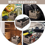 Car Trunk Organzier for suv,Car Organziers and Storage with 6 Big Pocket,Car Accessories for Women/Men 70L Waterproof Polyester Trunk Organzier for Car/SUV/Minivan/Truck(Large, Leopard print)