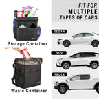 SIBOFUEGO Cute Car Trash Can with Lid - Leak Proof Bag Hanging Waterproof Garbage Storage Pockets Multipurpose Collapsible Organizer (Black Leopard)