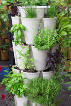 GreenStalk Patented Large 5 Tier Vertical Garden Planter with Patented Internal Watering System Great for Growing a Variety of Strawberries, Vegetables, Herbs, & Flowers (Stunning Stone)