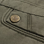 stand collar pockets cotton waist drawstring military solid color jacket for men