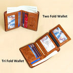 1pc Genuine Leather Rfid BlocWallets For Men, Retro Thin Short Multi-functional ID Credit Card Holder, Gifts To Men On Valentine's Day