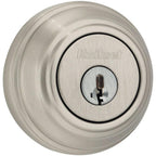 Satin Nickel Single Cylinder Deadbolt featuring SmartKey Security with Microban Antimicrobial Technology