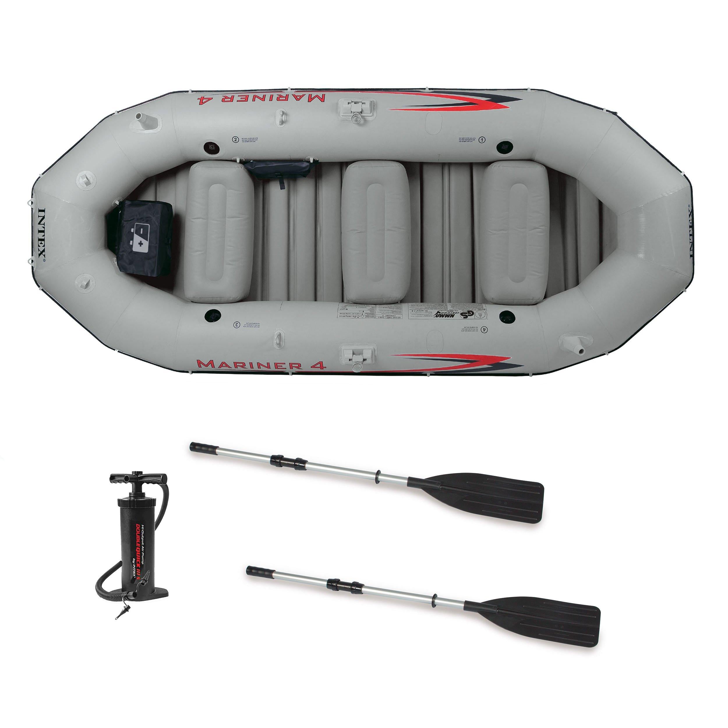 Mariner 4-Person Inflatable River Lake Dinghy Boat and Oars Set | 68376EP