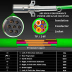YiaChuii 12 FT Semi Truck Air Hose Kit, 3 in 1 ABS Semi Trailer Air Hose Line with Glad Hands Gladhand Seals Air Brake Lines for Trailers