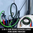 YiaChuii 12 FT Semi Truck Air Hose Kit, 3 in 1 ABS Semi Trailer Air Hose Line with Glad Hands Gladhand Seals Air Brake Lines for Trailers