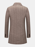 mens business woolen single-breasted thick suit collar casual overcoat