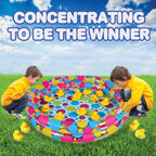 duck pond matching game for kids by gamie - includes 20 plastic ducks with numbers and 3’ x 6” inflatable pool - fun memory game - water outdoor game for children, preschoolers, birthday party