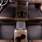 5-Piece Universal Waterproof Car Floor Mats - Perfect For Front &amp; Rear Vehicles - Faux Leather Car Carpet Accessories