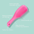 Tangle Teezer The Mini Ultimate Detangling Brush, Dry and Wet Hair Brush Detangler for Traveling and Small Hands, Pink Sherbert