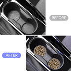 2.75" Car Cup Holder Coaster Car Coasters Leopard Print Bling Accessories Rhinestone Anti Slip Insert Coaster Suitable for Most Cars Gifts - 2PCS