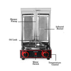 Steel LPG Gas Shawarma Grill Machine Doner Kebab Rotisserie Grill