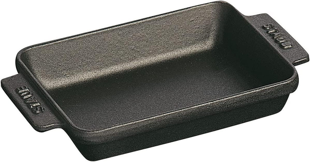 Staub Cast Iron 5.75-inch x 4.5-inch Mini Rectangular Baker - Matte Black, Made in France