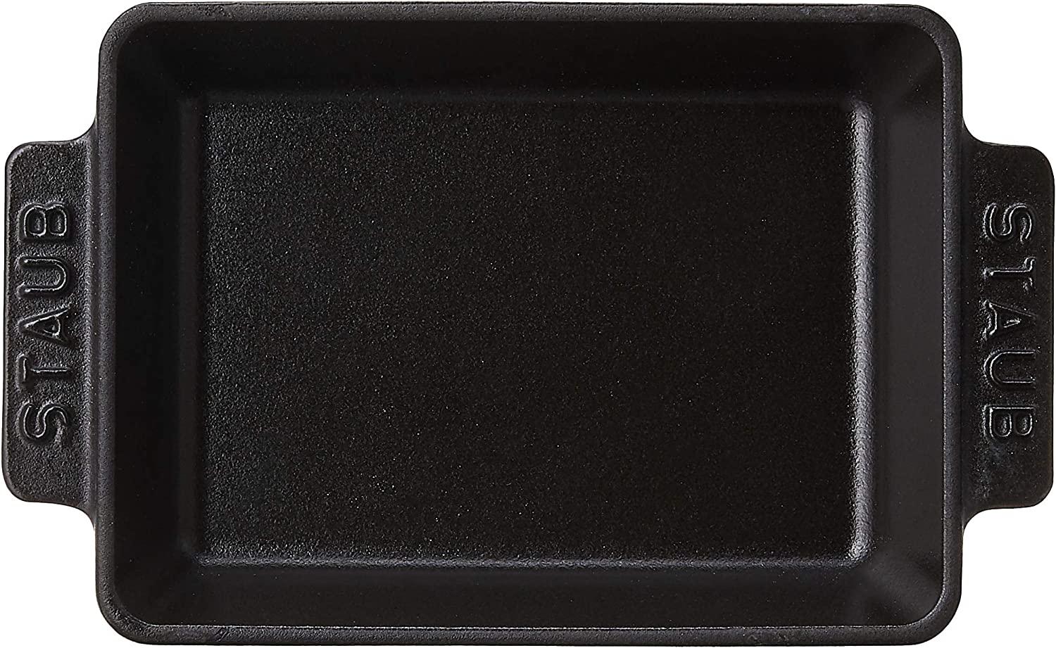 Staub Cast Iron 5.75-inch x 4.5-inch Mini Rectangular Baker - Matte Black, Made in France