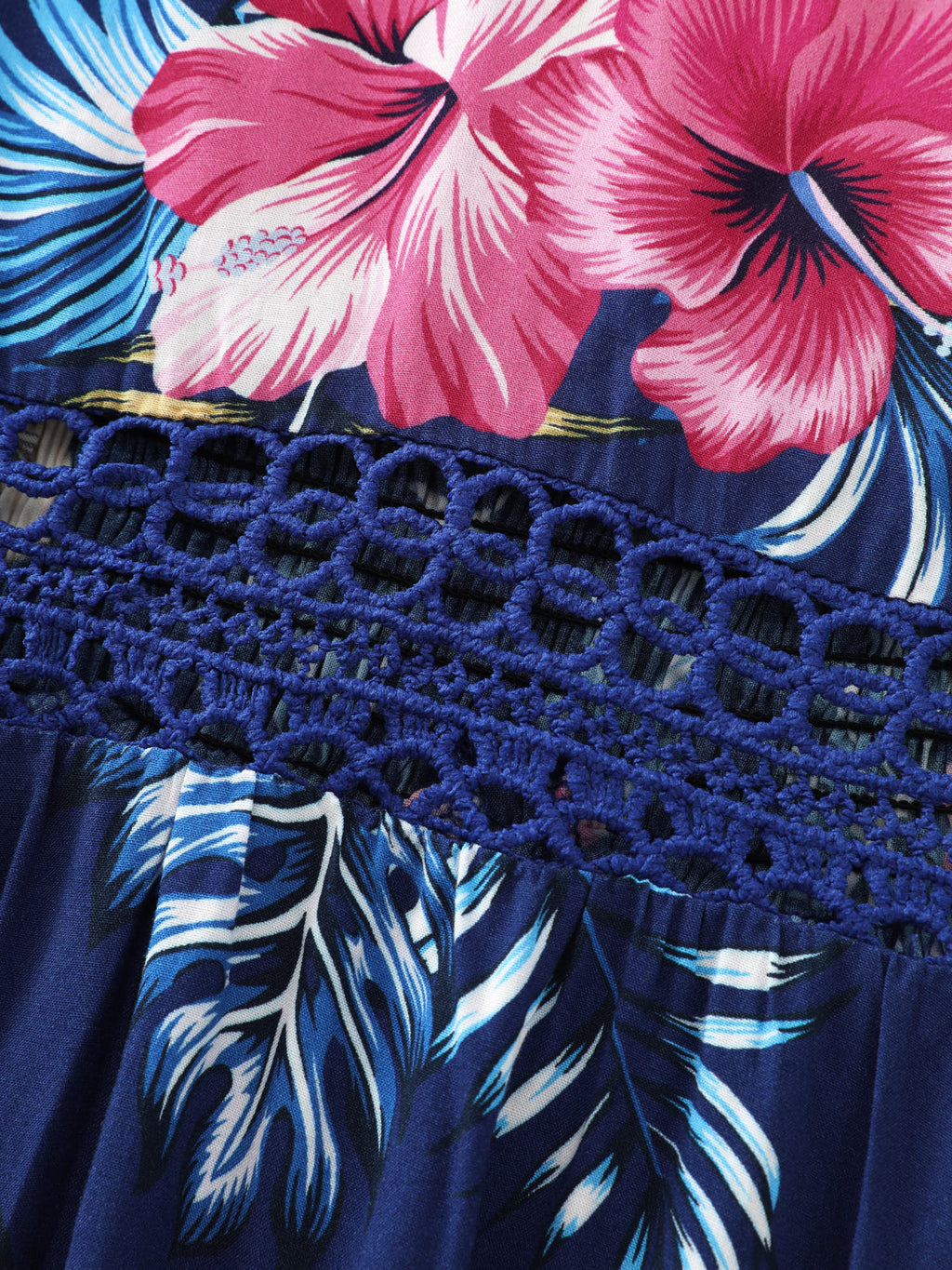 Large Floral Print Flowy Sleeve Maxi Dress