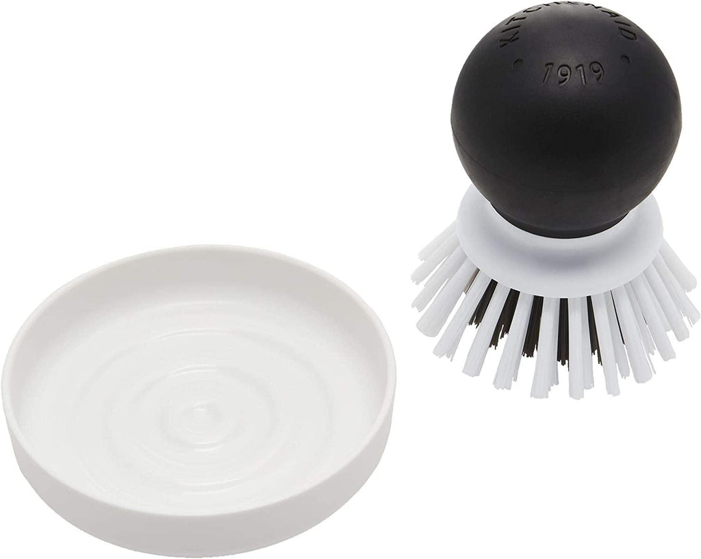 KitchenAid KE195OSBA Palm Brush With Dish Tray, 2-Piece, Black