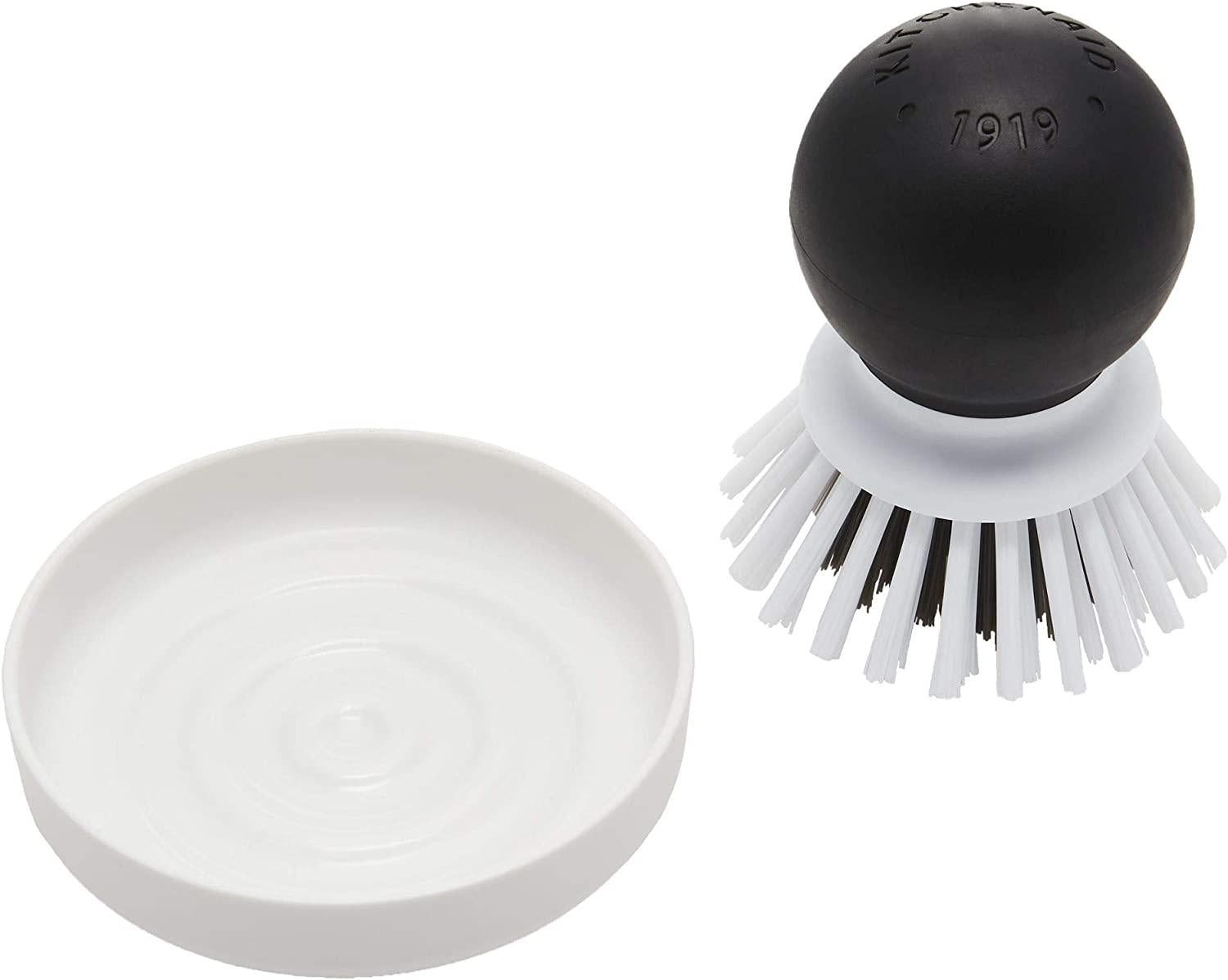 KitchenAid KE195OSBA Palm Brush With Dish Tray, 2-Piece, Black
