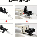 Black Trailer Hitch Coupler Lock, Dia 1/4 Inch