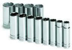 S K Hand Tools SKT4822 12 Piece 1/2" Drive 6 Point SAE Deep Socket Set