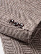 mens business woolen single-breasted thick suit collar casual overcoat