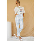 patchwork chic plaid trousers