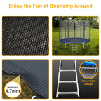 Aedilys Trampoline 12FT Jump Recreational Trampolines with Enclosure Net, Ladder- Combo Bounce Outdoor Trampoline for Kids, Toddler, Adults