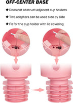 JoyTutus Cup Holder with Storage Box 2 Pack, Cup Holder Expander for Car, Large Car Cup Holder Adapt Most Regular Cup Holder 18-40oz, with Attached Organizer, Pink