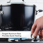 KitchenAid Hard Anodized Nonstick Stockpot with Lid, 8 Quart, Onyx Black