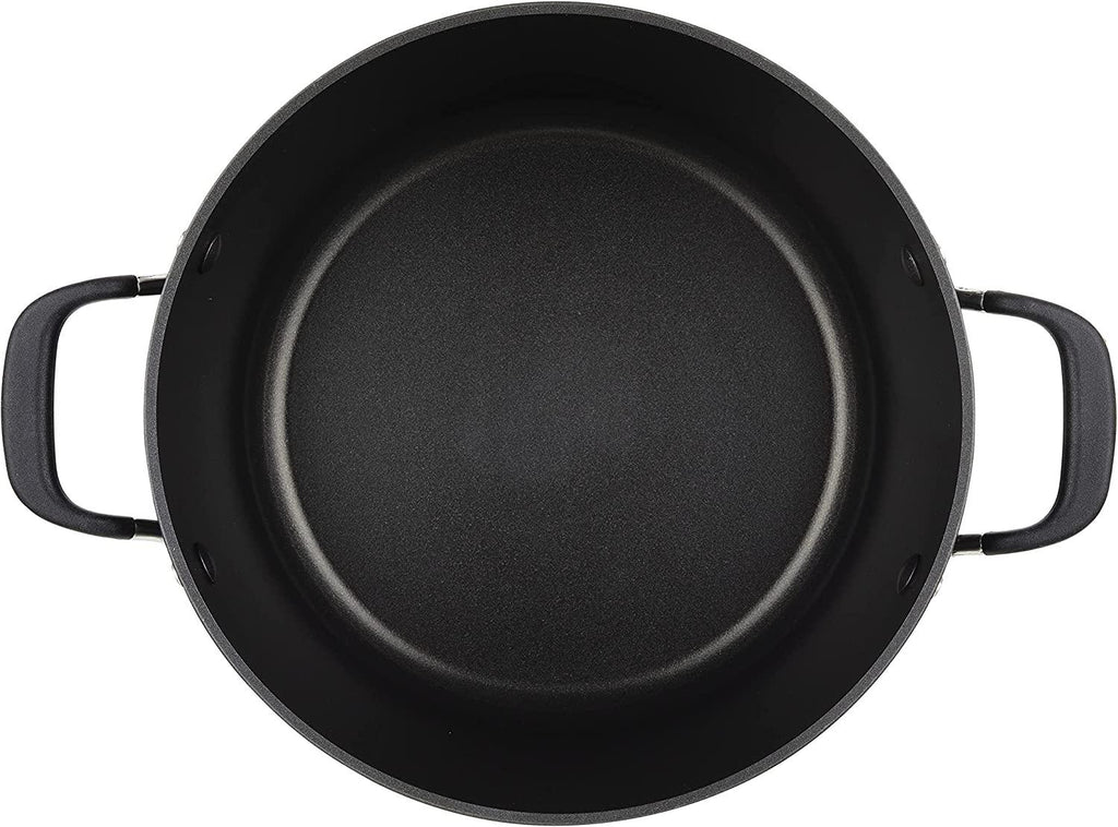 KitchenAid Hard Anodized Nonstick Stockpot with Lid, 8 Quart, Onyx Black