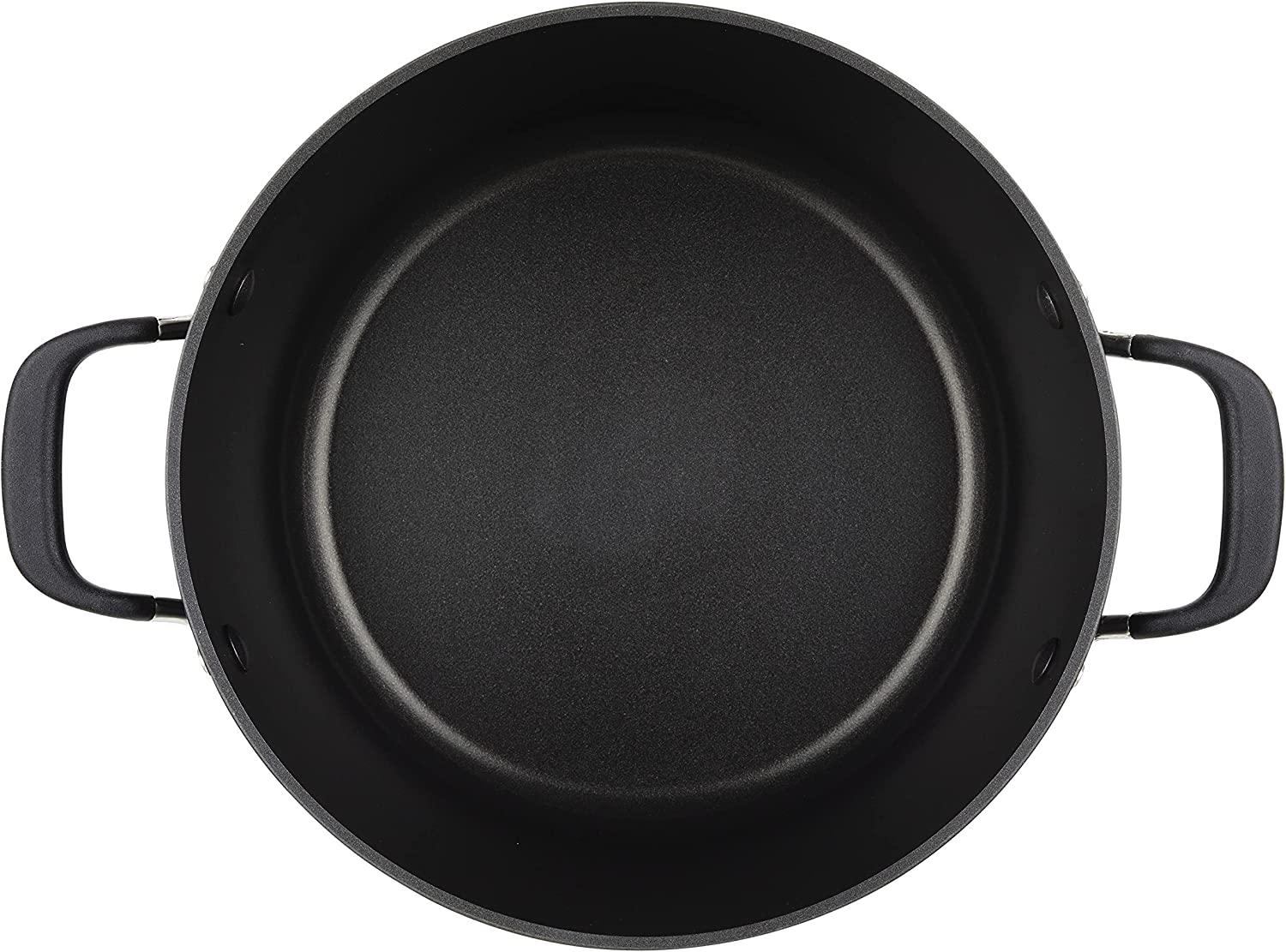 KitchenAid Hard Anodized Nonstick Stockpot with Lid, 8 Quart, Onyx Black