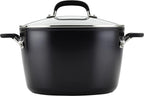 KitchenAid Hard Anodized Nonstick Stockpot with Lid, 8 Quart, Onyx Black