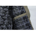 men's casual business windproof thicken multi safe zipper pockets plaid warm trench coat