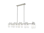 471-10L-BN Delaney Transitional 10 Light Island &amp; Billiard - Brushed Nickel, Clear