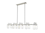 471-10L-BN Delaney Transitional 10 Light Island &amp; Billiard - Brushed Nickel, Clear