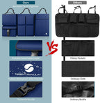 Car Trunk Organizer with Cooler, Hanging Car Organizers and Storage with Large Pockets, Zippers Detachable Seat Back Organizers Storage, Waterproof Car Storage Trunk Organizer for Jeeps, SUVs, Blue