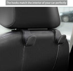 Purse Hook for Car, Superior Leather Headrest Hanger Matching Cars Interior, Brown Back Seat Organizer Storage Holder