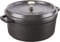 STAUB Cast Iron Round Cocotte, 5.5-quart, Black Matte, Made in France