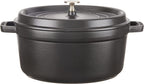 STAUB Cast Iron Round Cocotte, 5.5-quart, Black Matte, Made in France