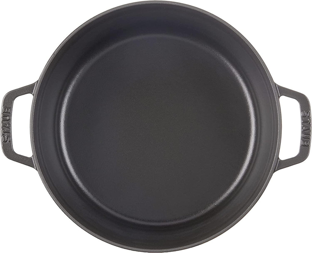 STAUB Cast Iron Round Cocotte, 5.5-quart, Black Matte, Made in France