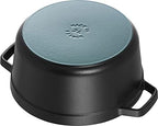 STAUB Cast Iron Round Cocotte, 5.5-quart, Black Matte, Made in France