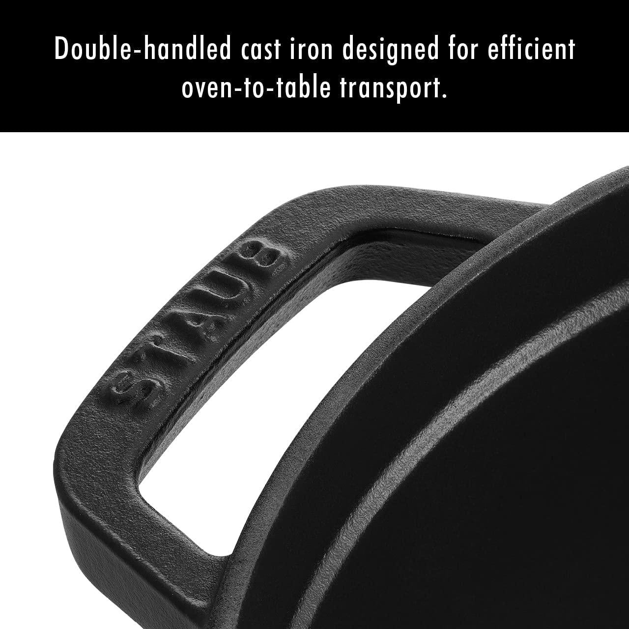 STAUB Cast Iron Round Cocotte, 5.5-quart, Black Matte, Made in France